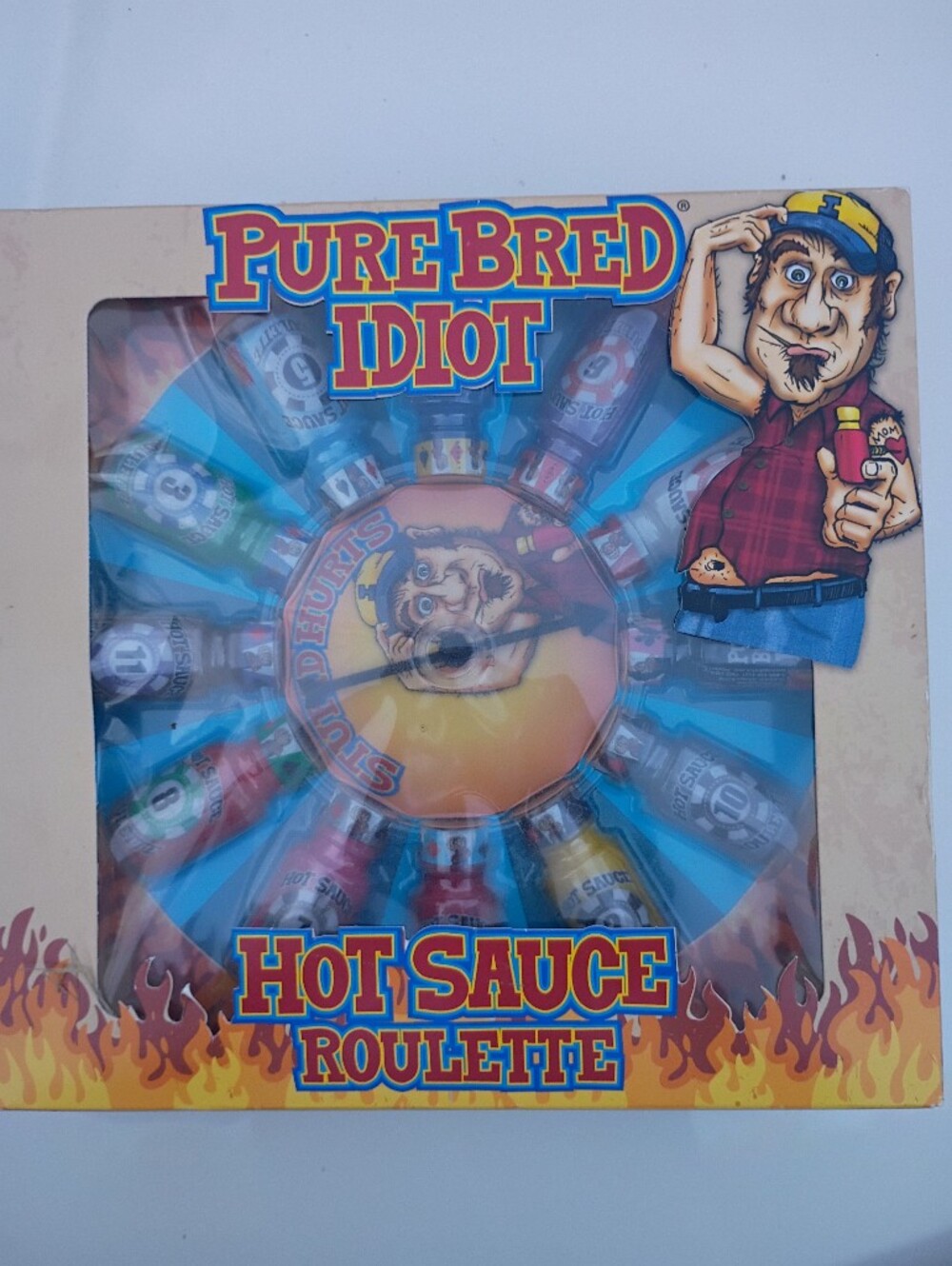Vintage Hot Sauce Roulette Party Game - Blue/Red/Yellow